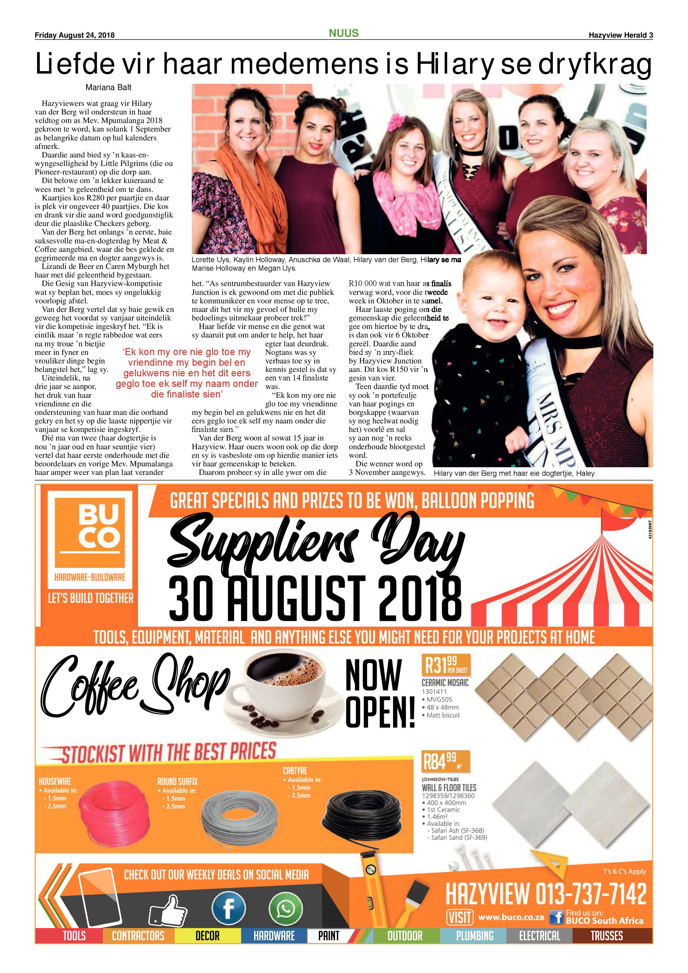 Hazyview Herald 24 August 2018 page 3