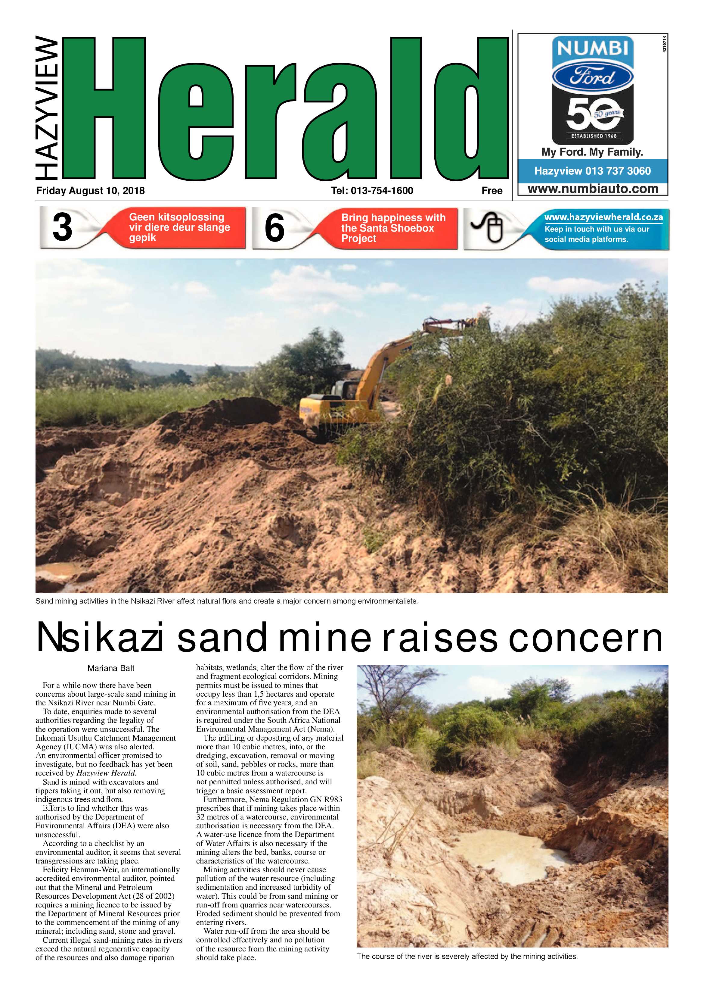 White River Post 10 August 2018 page 1
