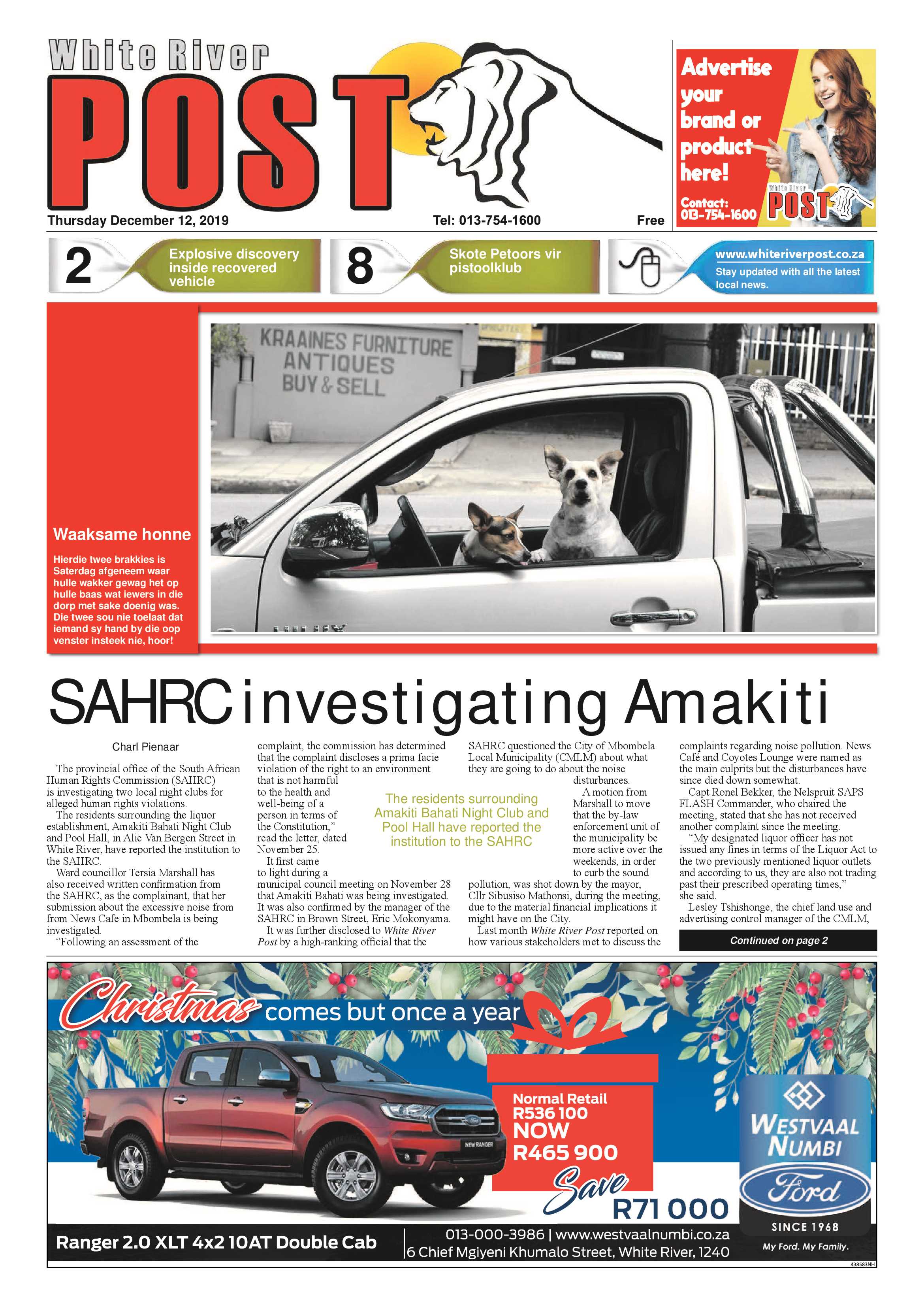 White River Post 12 December 2019 page 1
