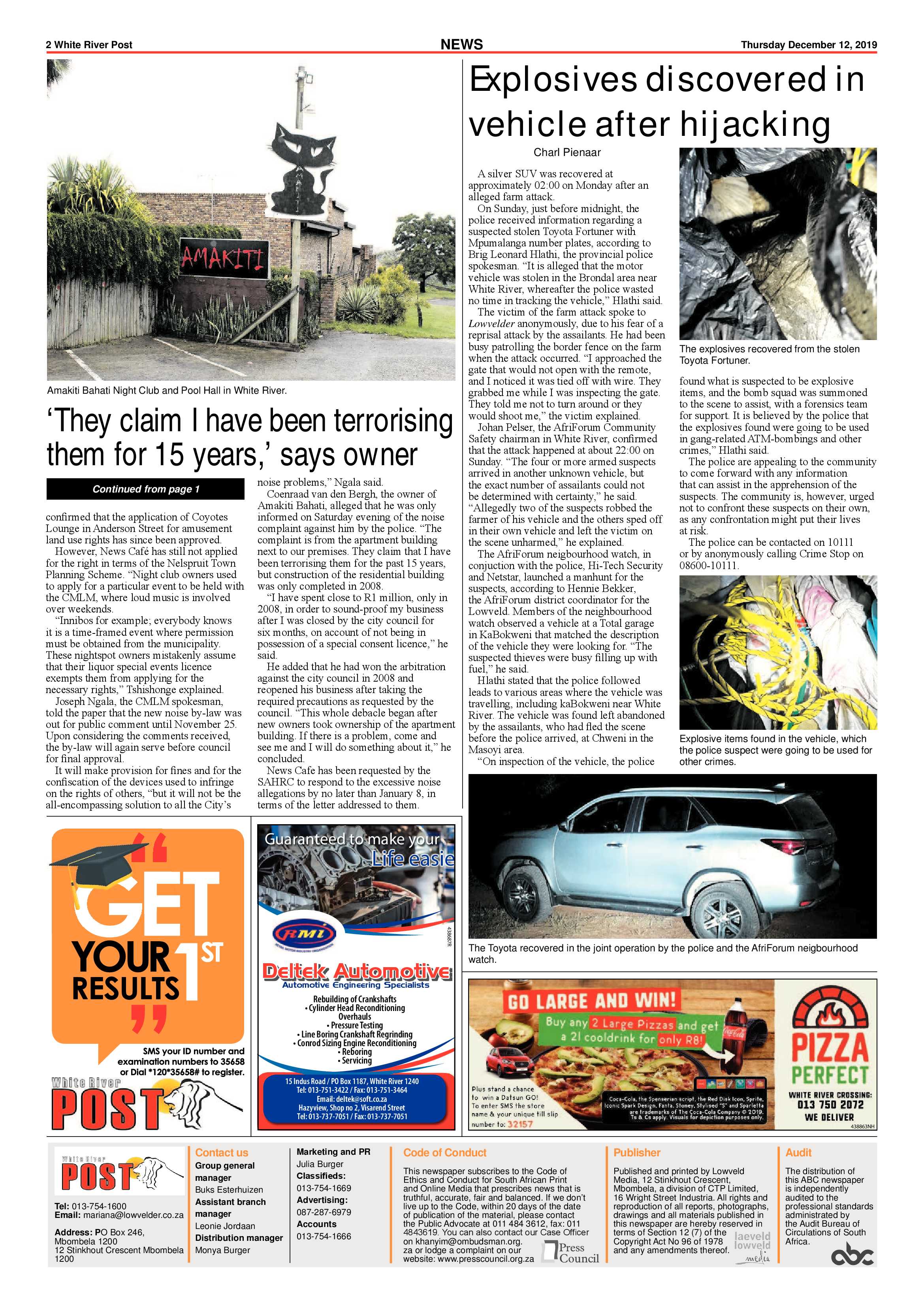 White River Post 12 December 2019 page 2