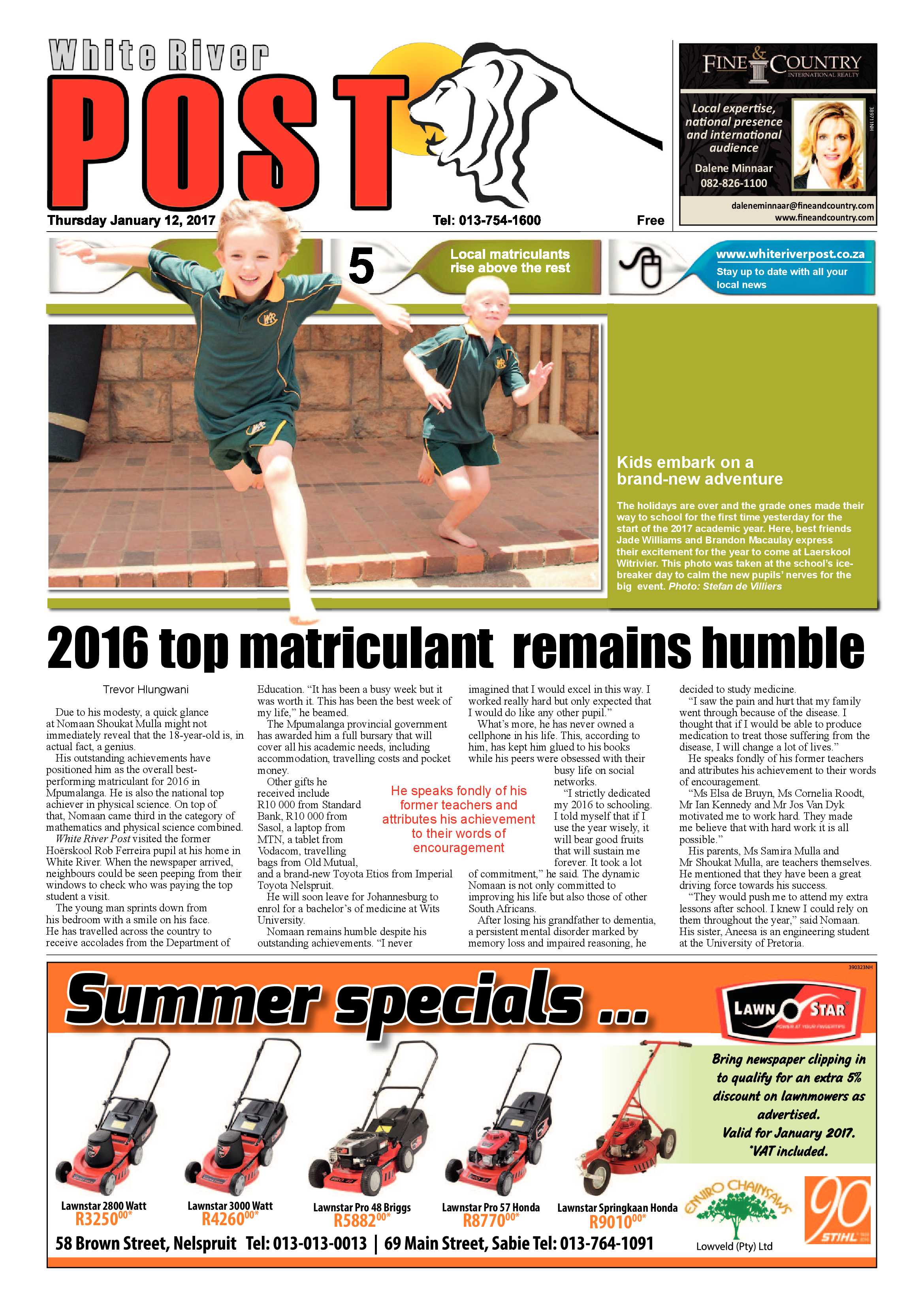 White River Post 12 January 2017 page 1