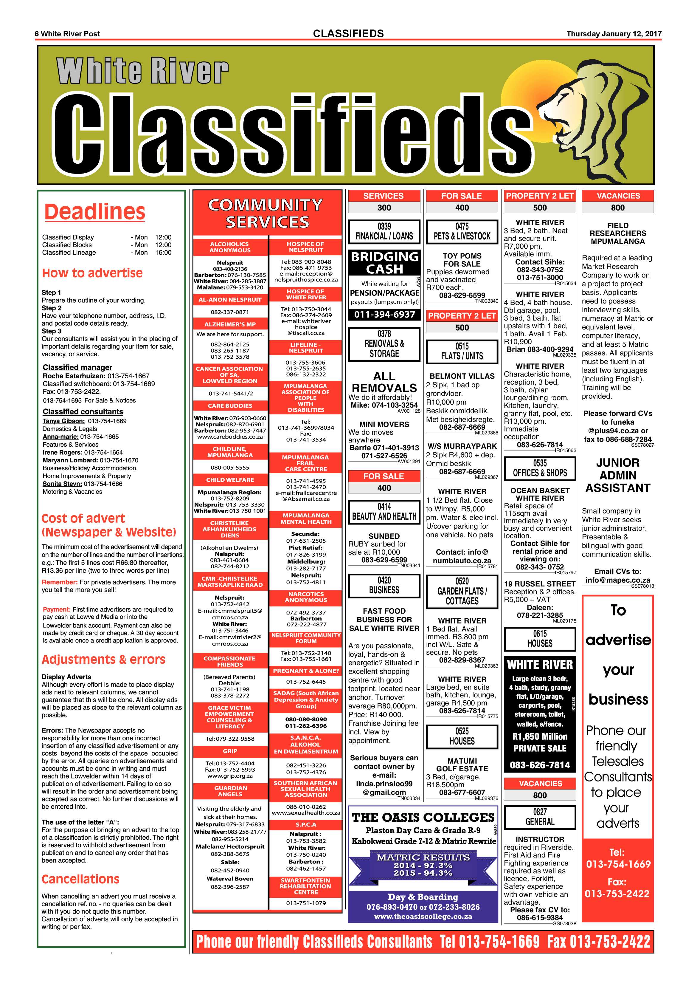 White River Post 12 January 2017 page 6