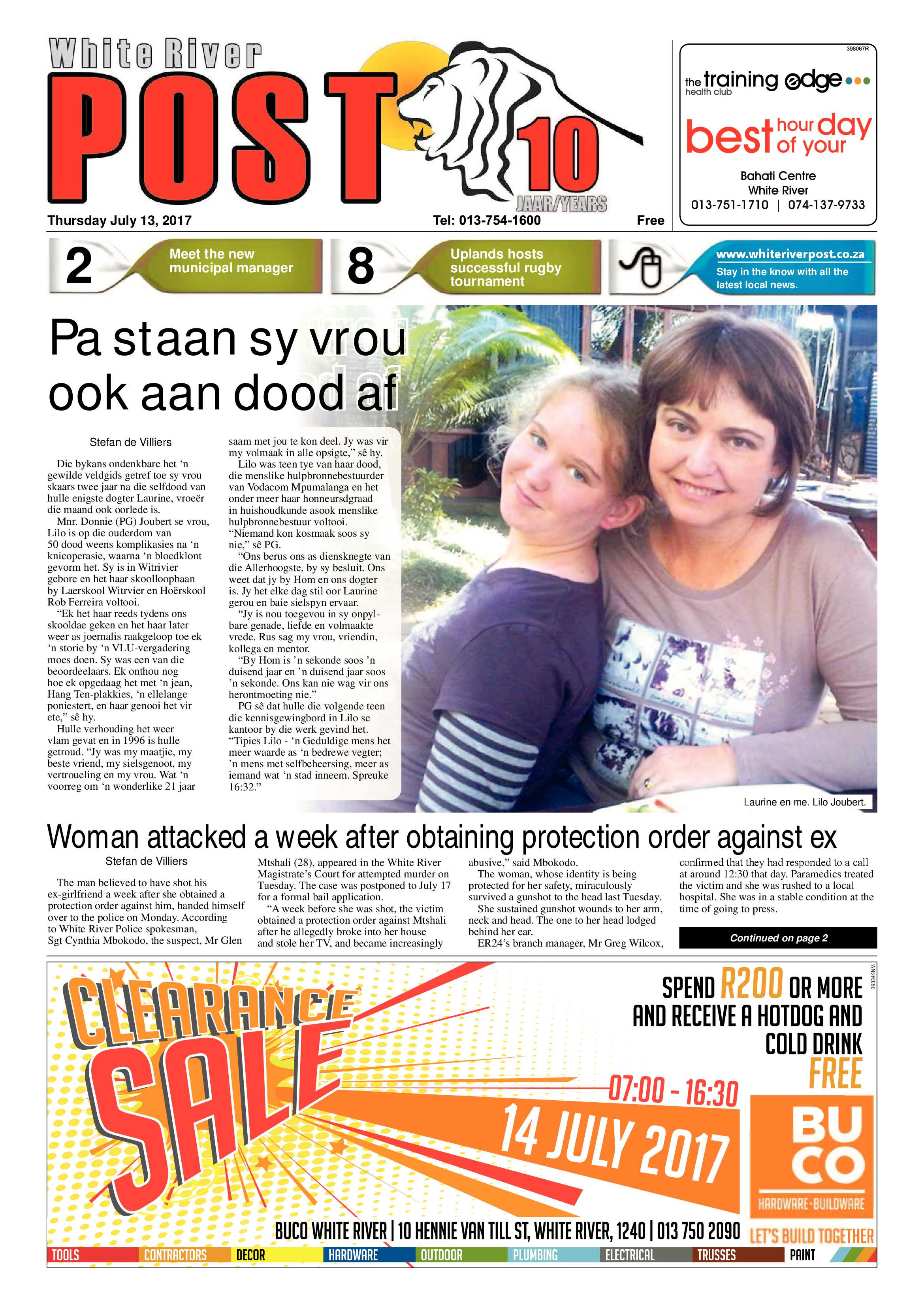 White River Post 13 July 2017 page 1