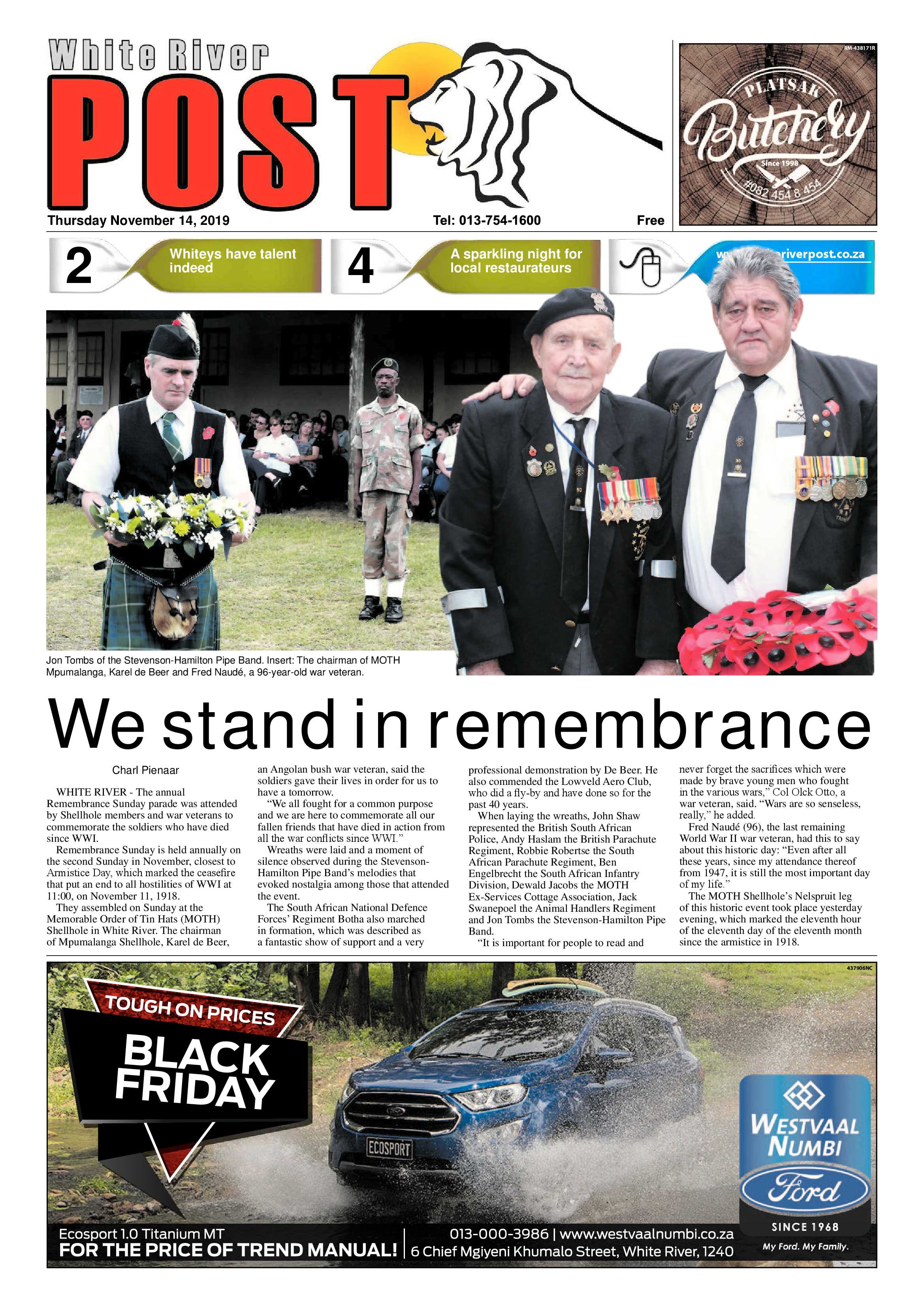 White River Post 14 November 2019 page 1
