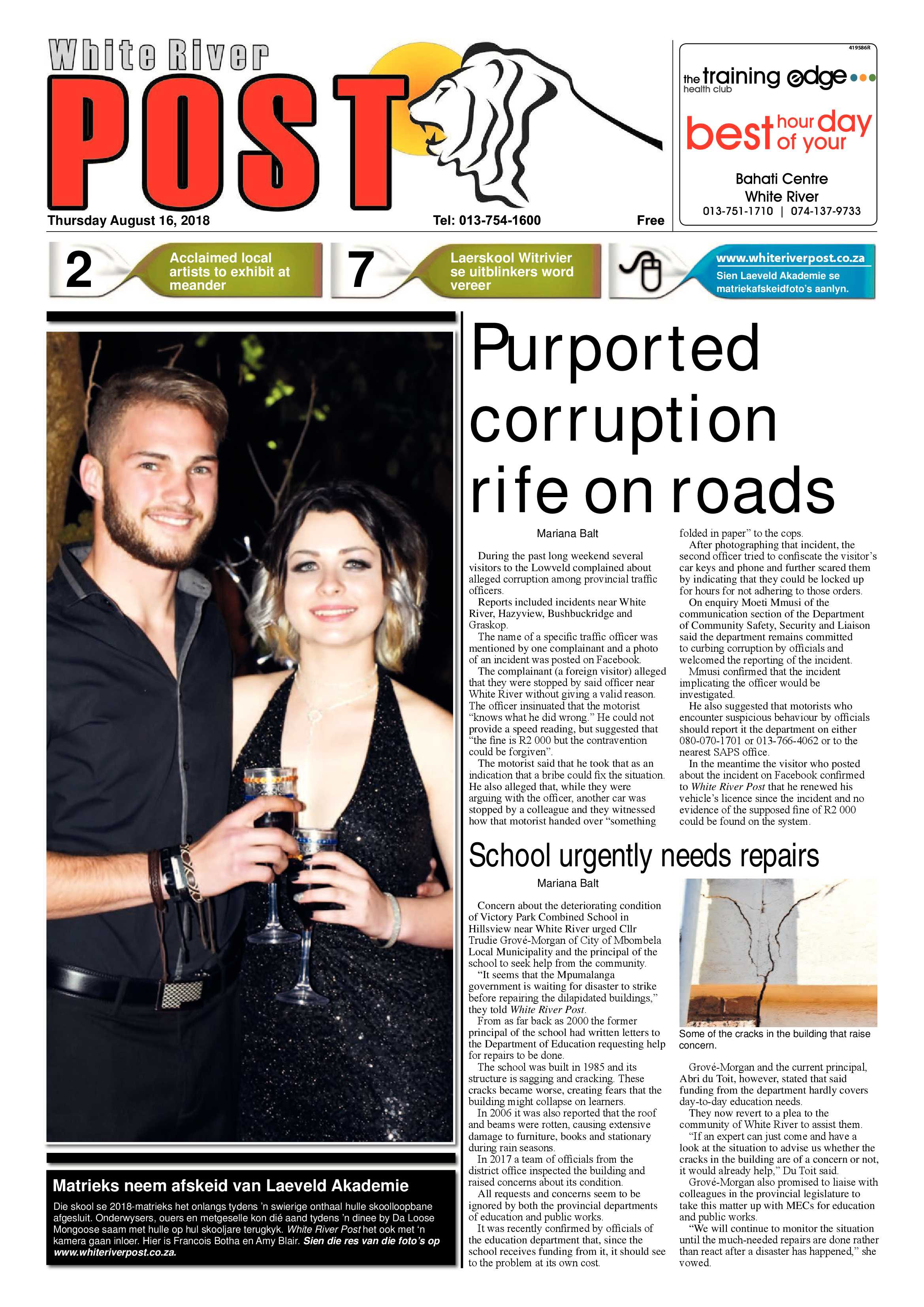 White River Post 16 August 2018 page 1