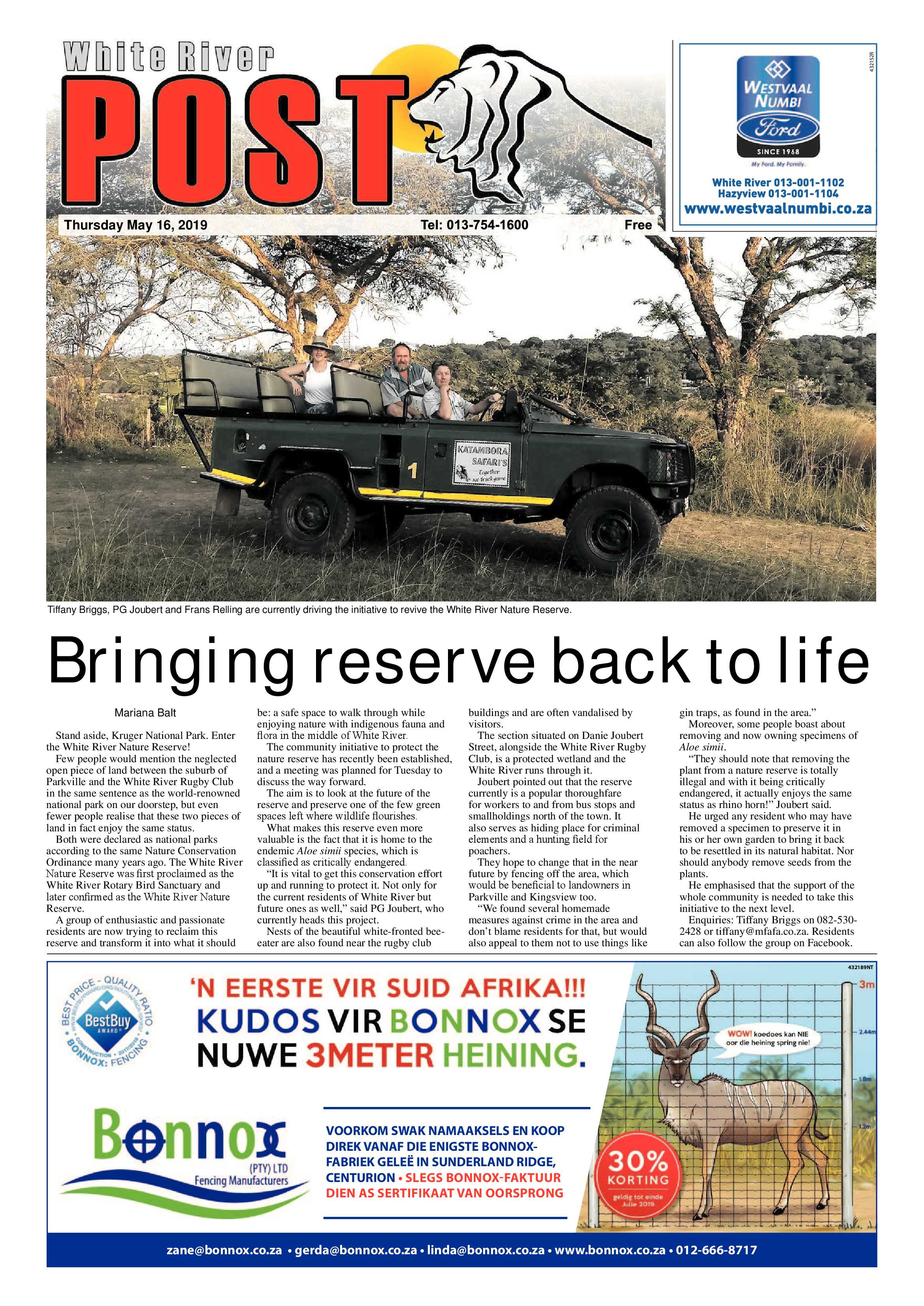 White River Post 16 May 2019 page 1