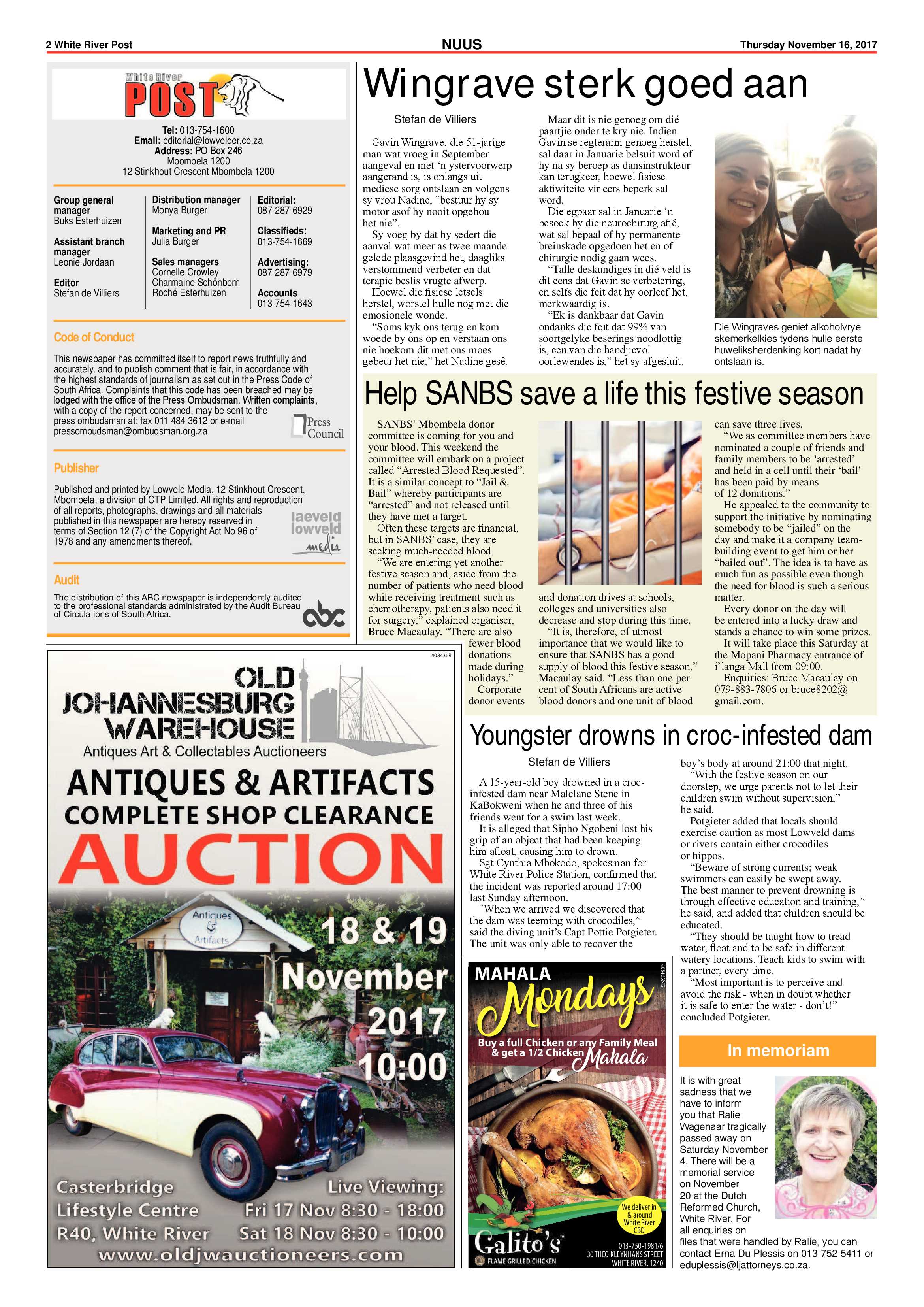 White River Post 16 November 2017 page 2