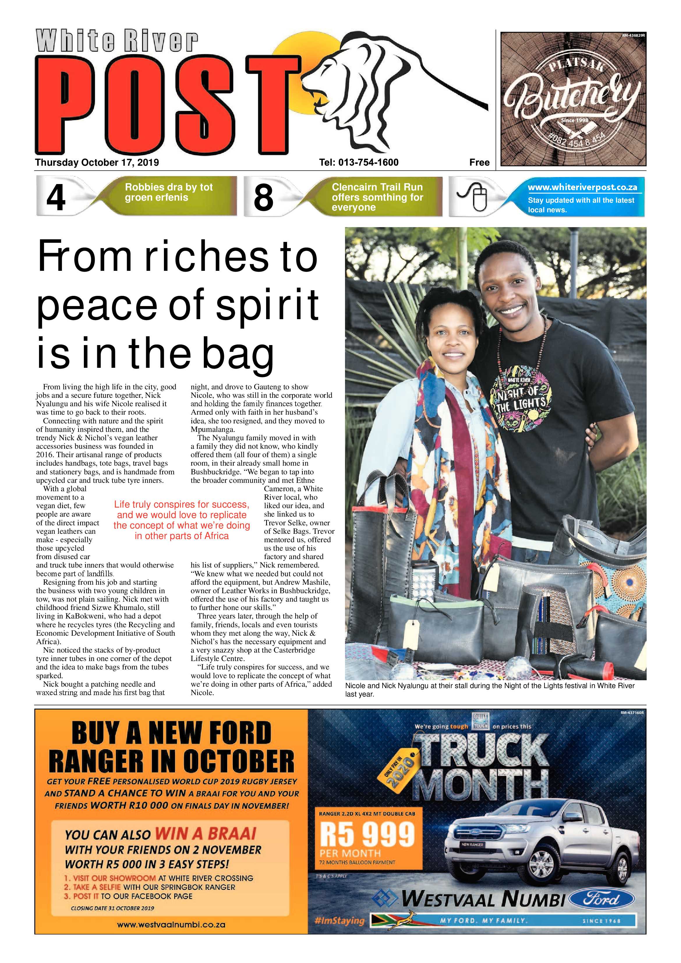 White River Post 17 October 2019 page 1