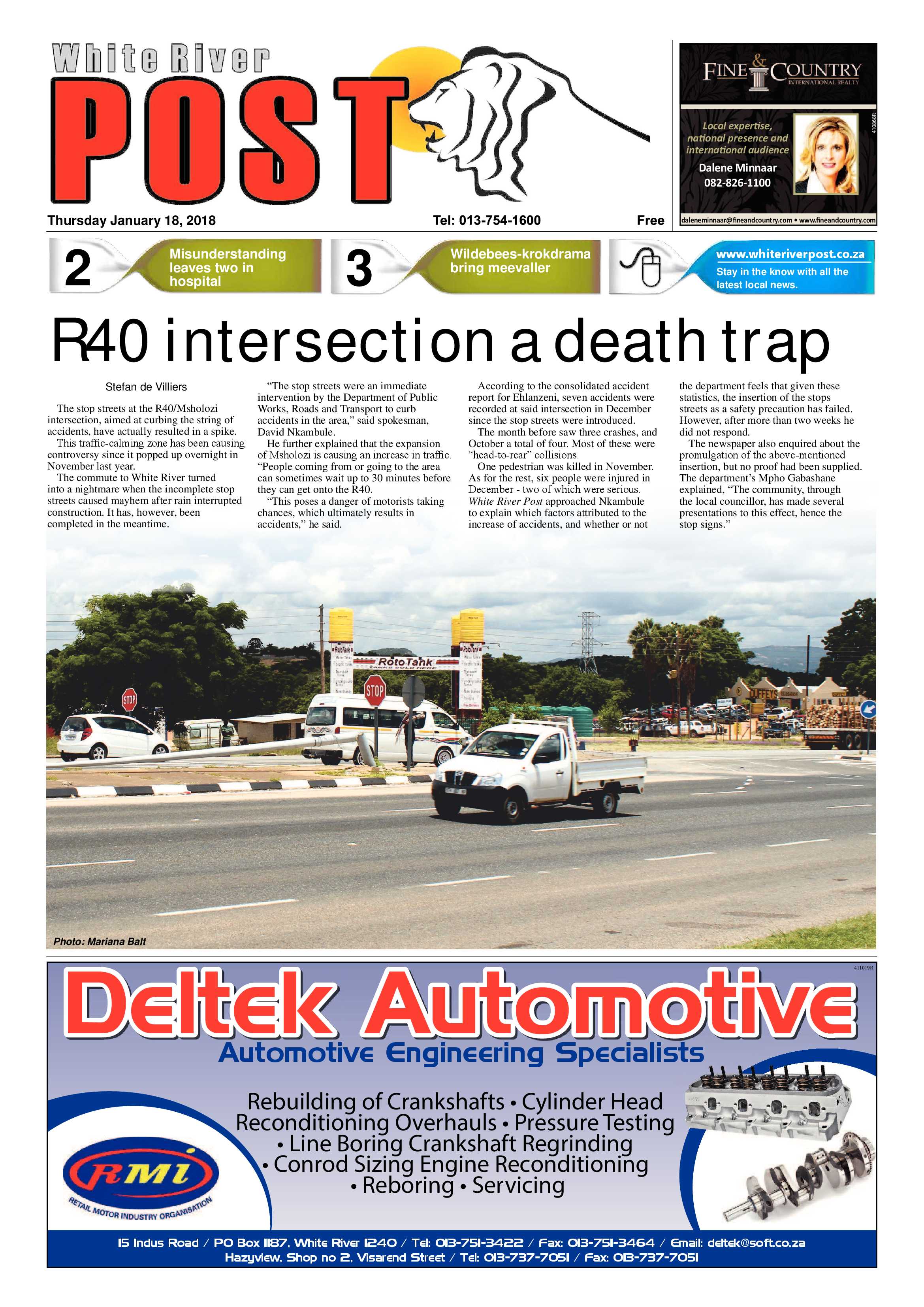 White River Post 18 January 2018 page 1