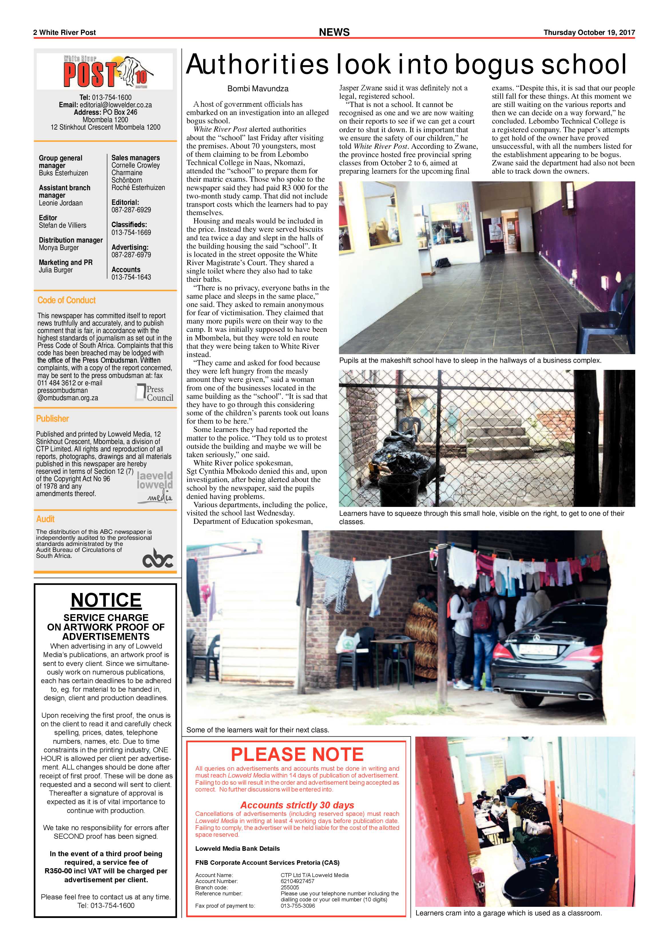 White River Post 19 October 2017 page 2