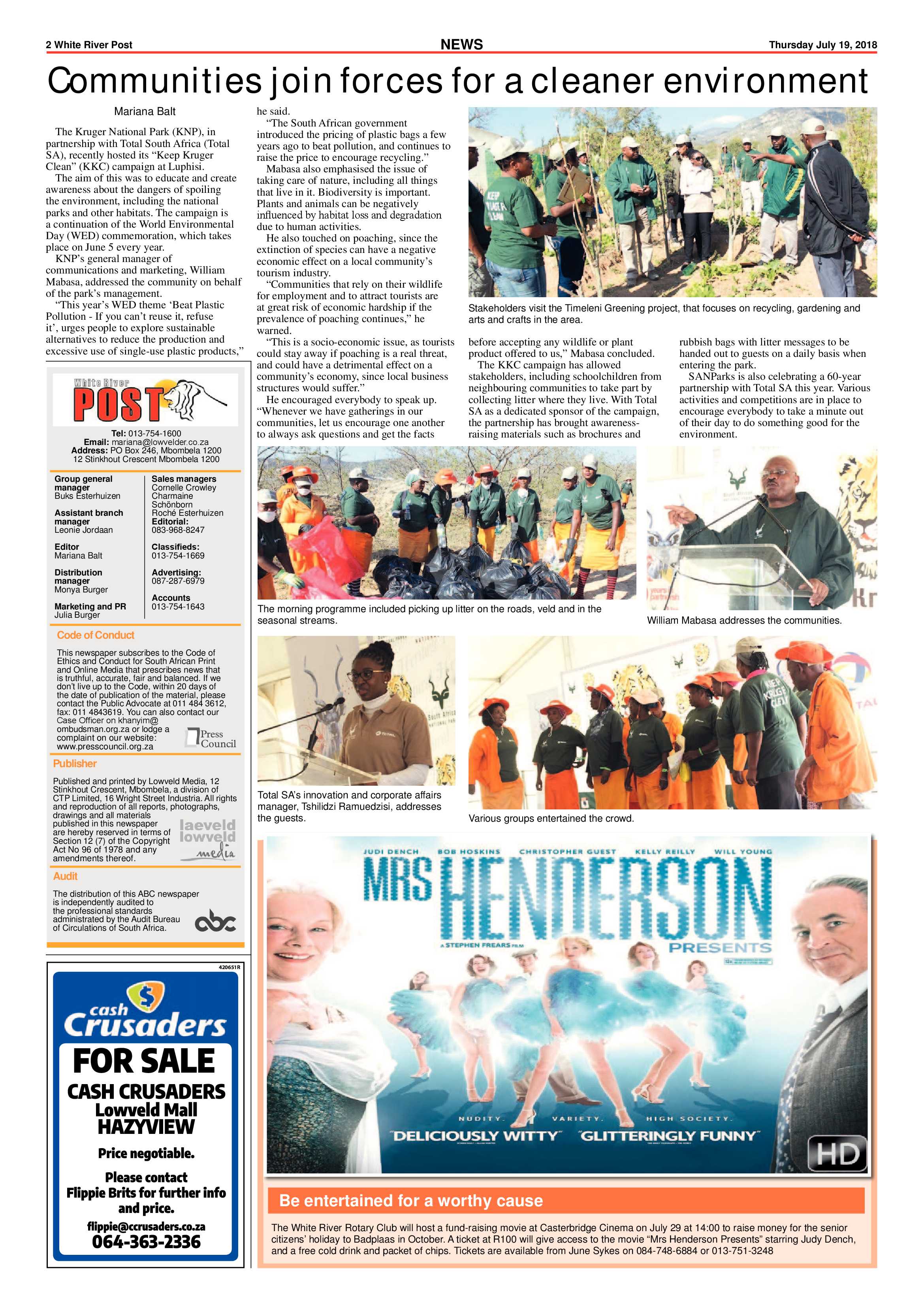 White River Post 19 July 2018 page 2