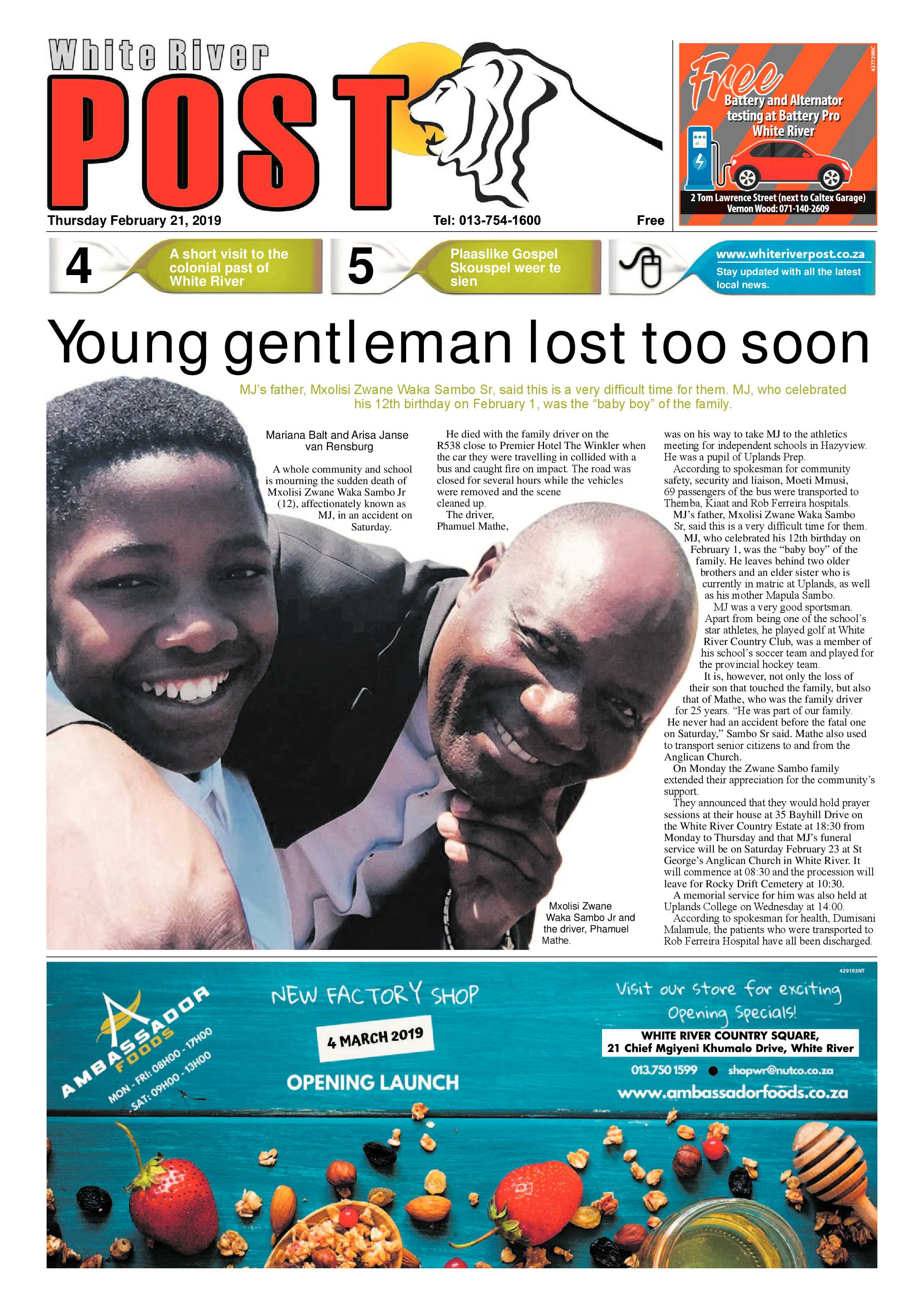 White River Post 21 February 2019 page 1