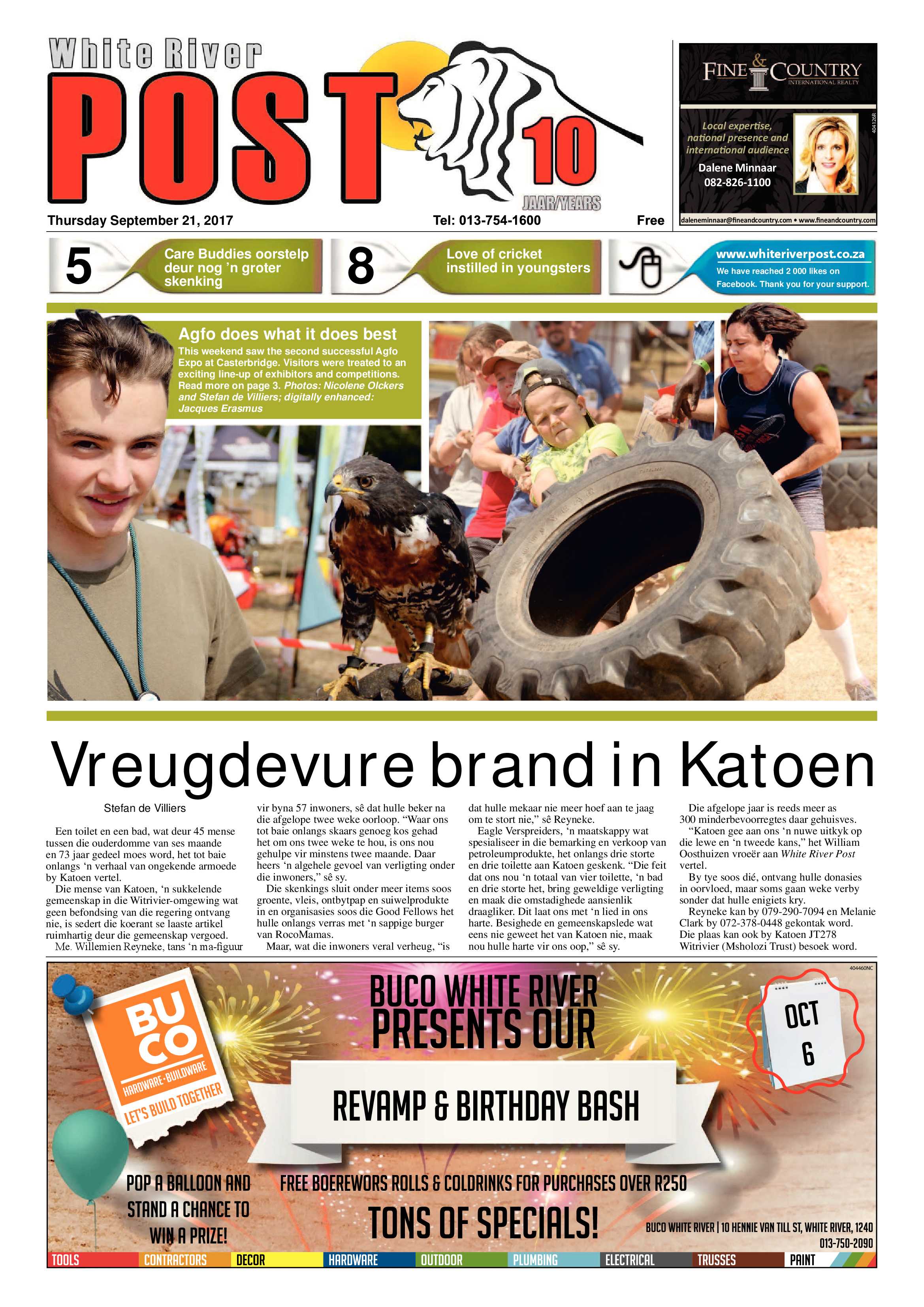 White River Post 21 September 2017 page 1
