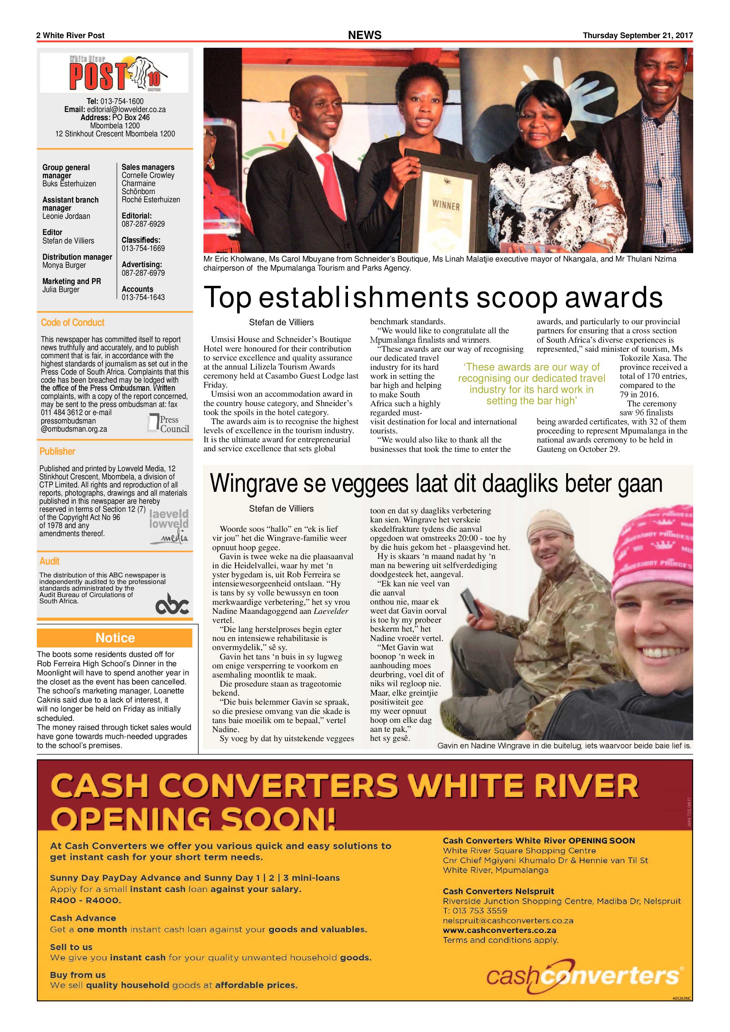 White River Post 21 September 2017 page 2