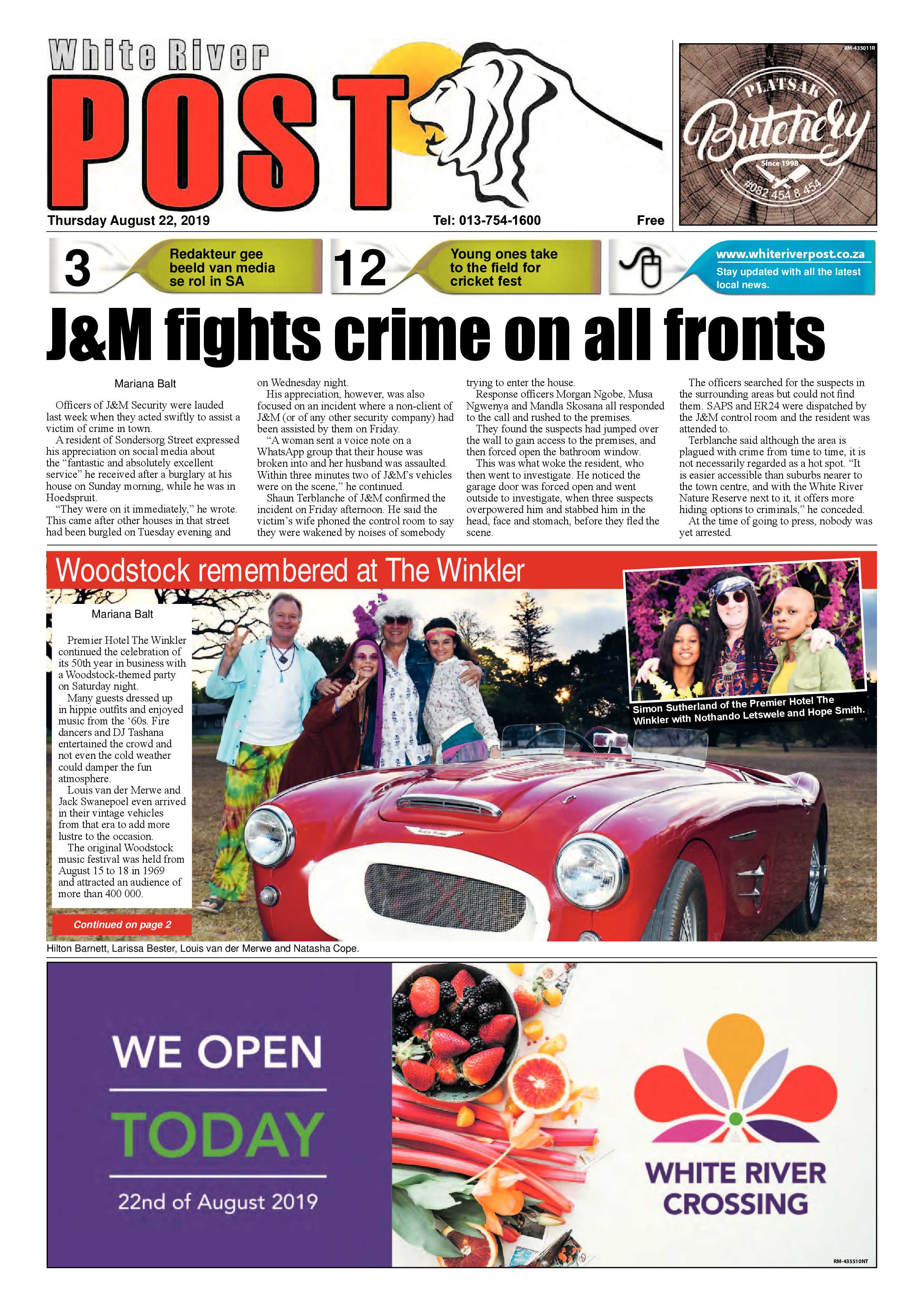 White River Post 22 August 2019 page 1