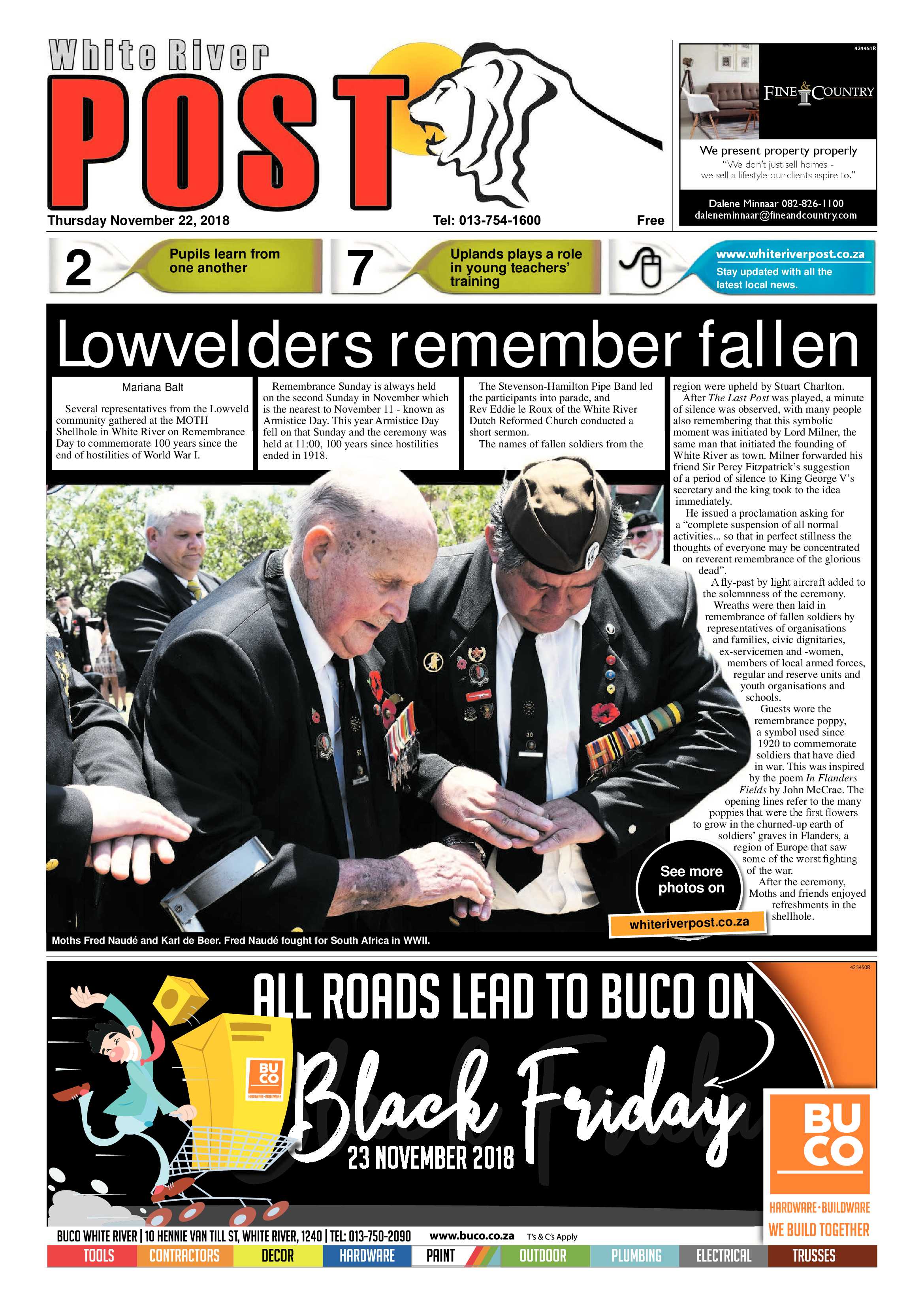 White River Post 22 November 2018 page 1
