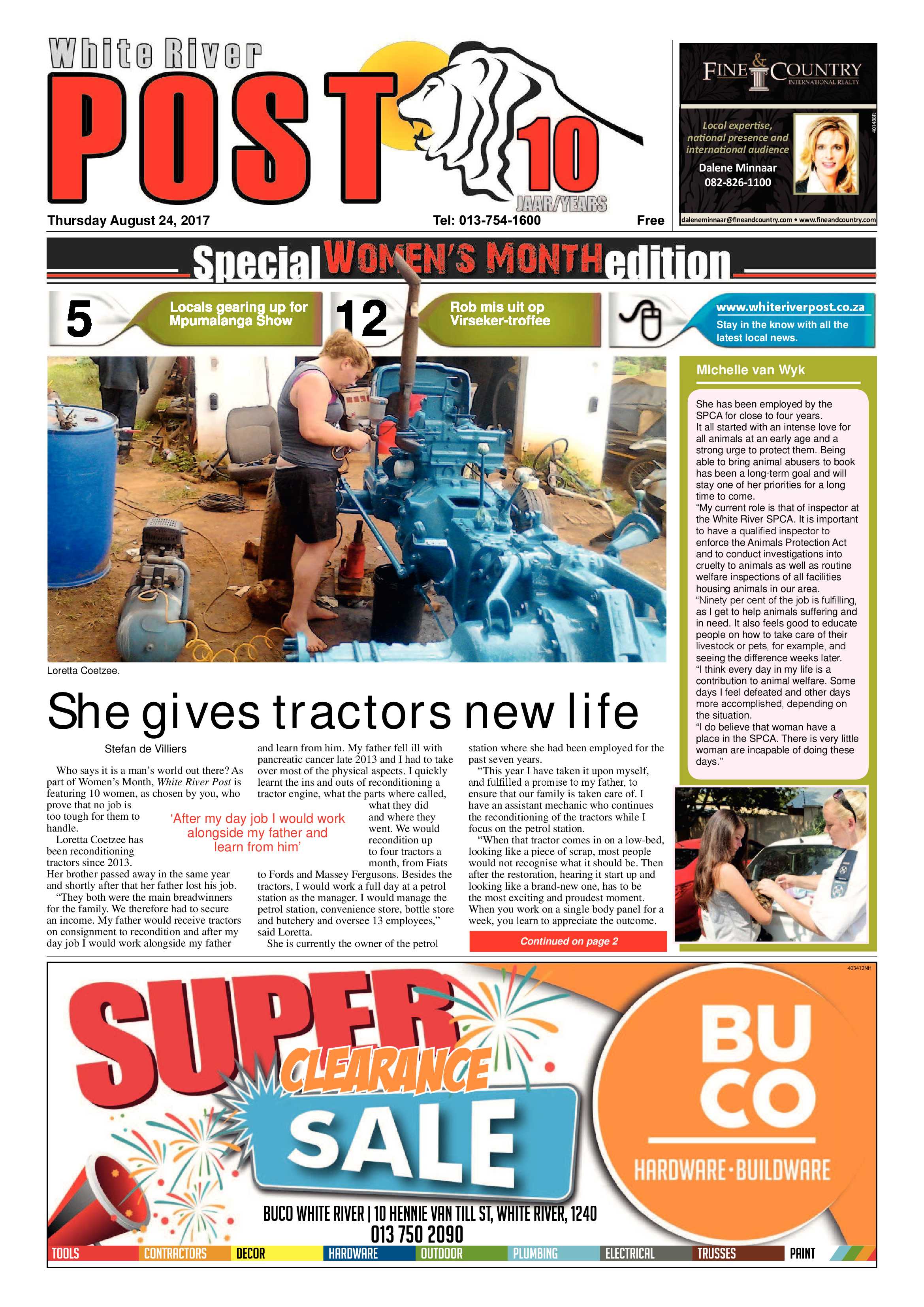 White River Post 24 August 2017 page 1