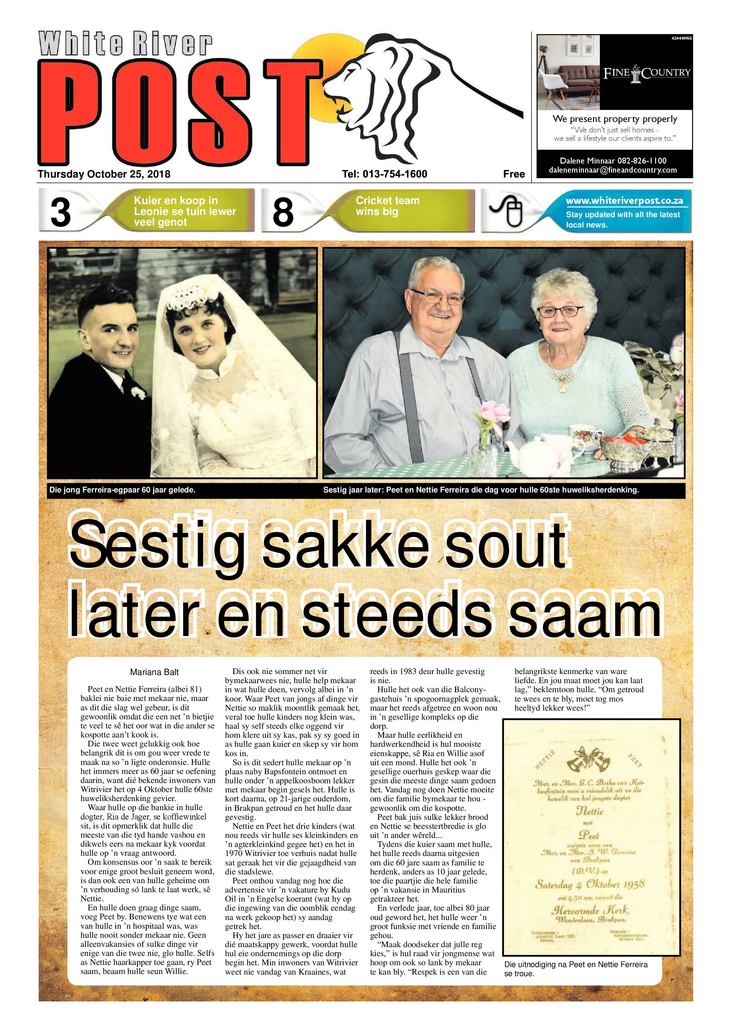White River Post 25 October 2018 page 1