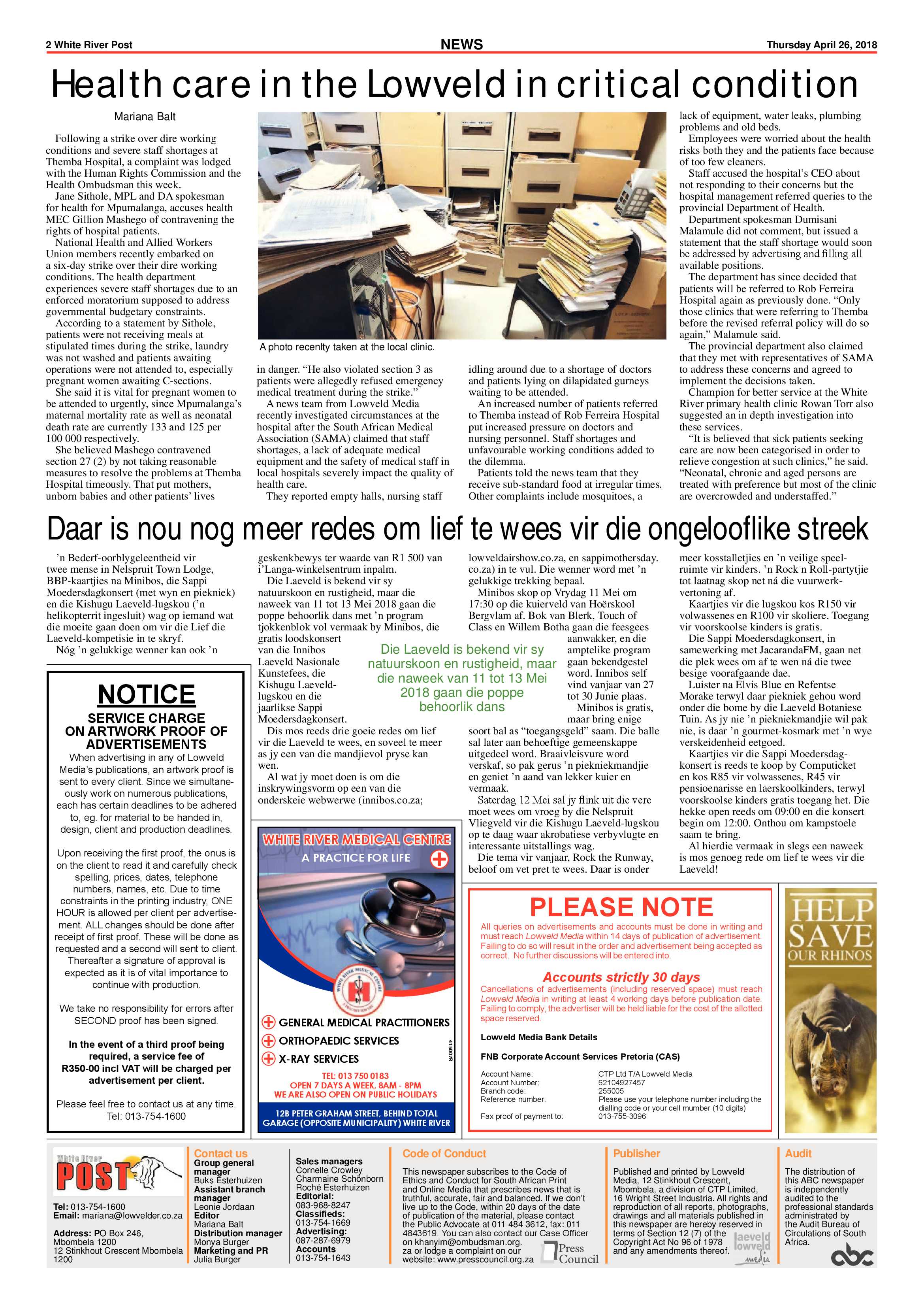 White River Post 26 April 2018 page 2