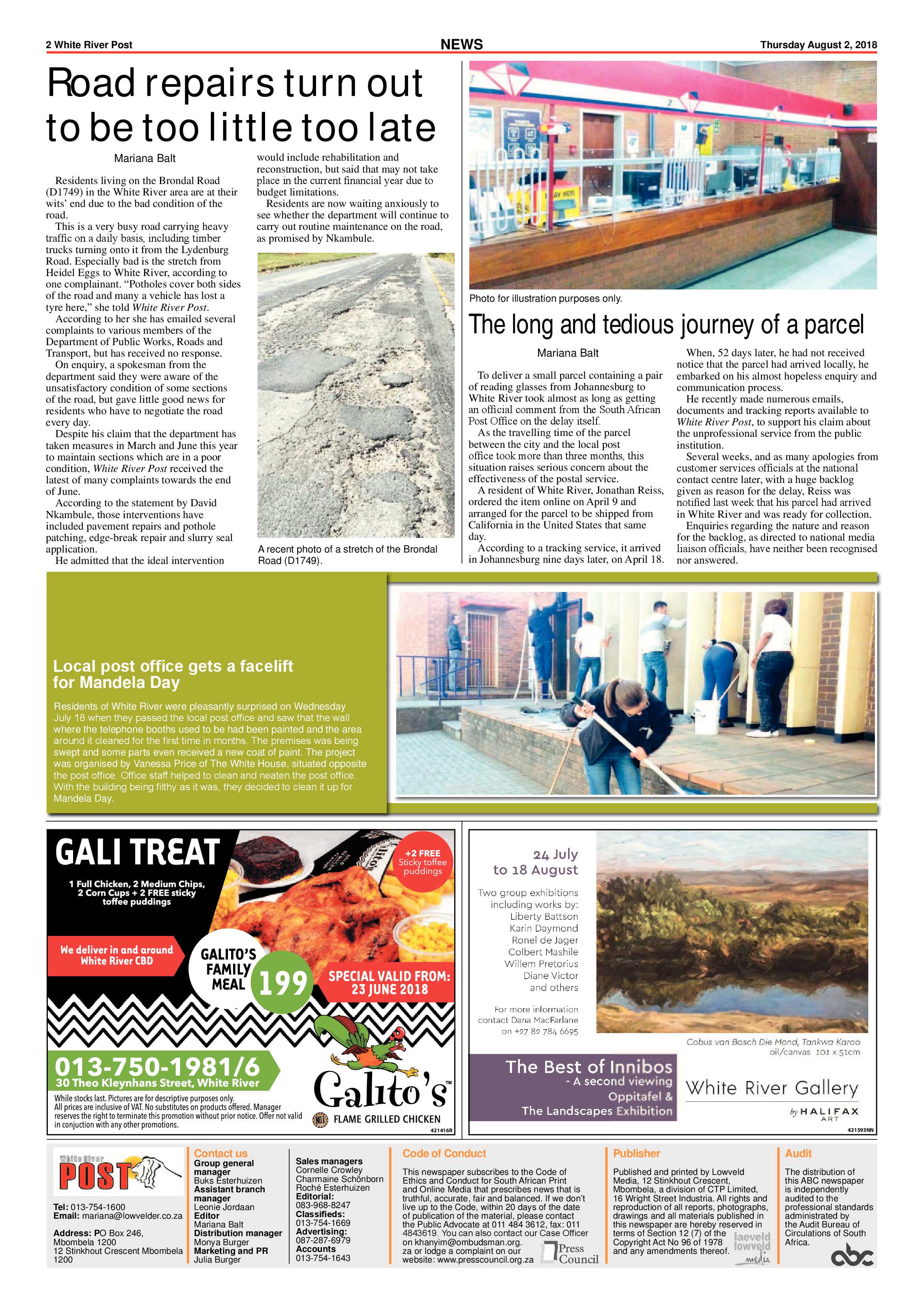 White River Post 2 August 2018 page 2