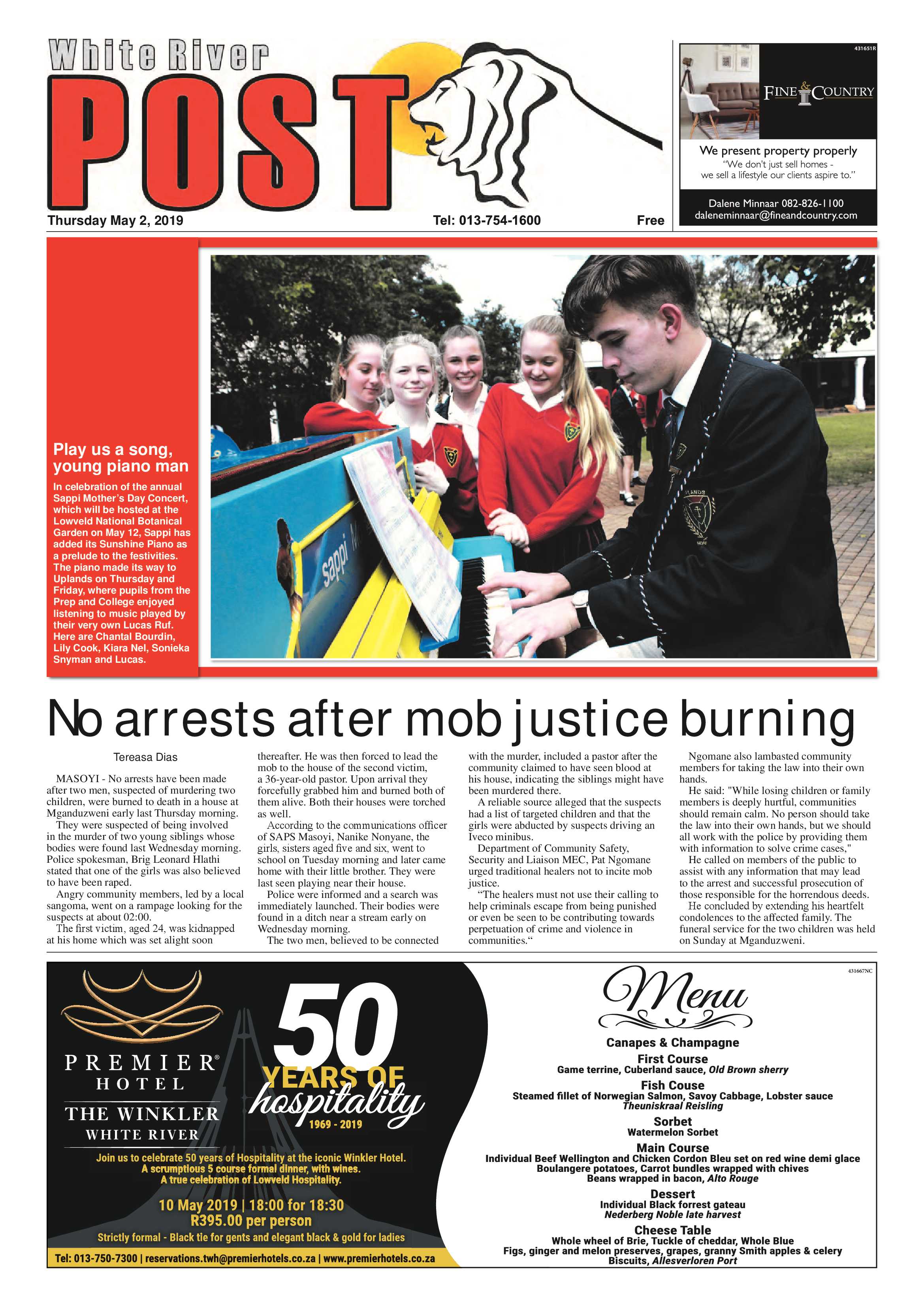 White River Post 2 May 2019 page 1