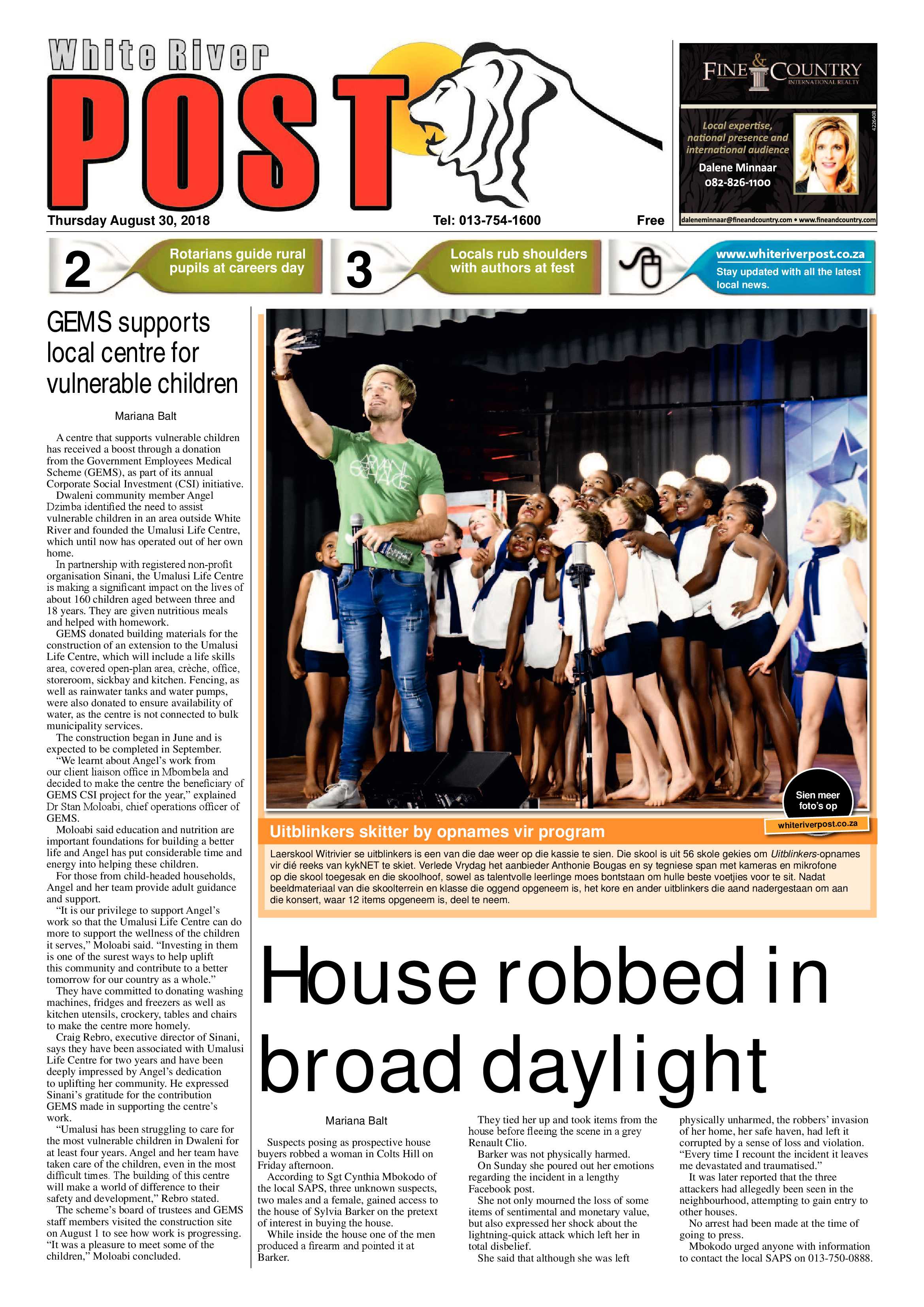 White River Post 30 August 2018 page 1