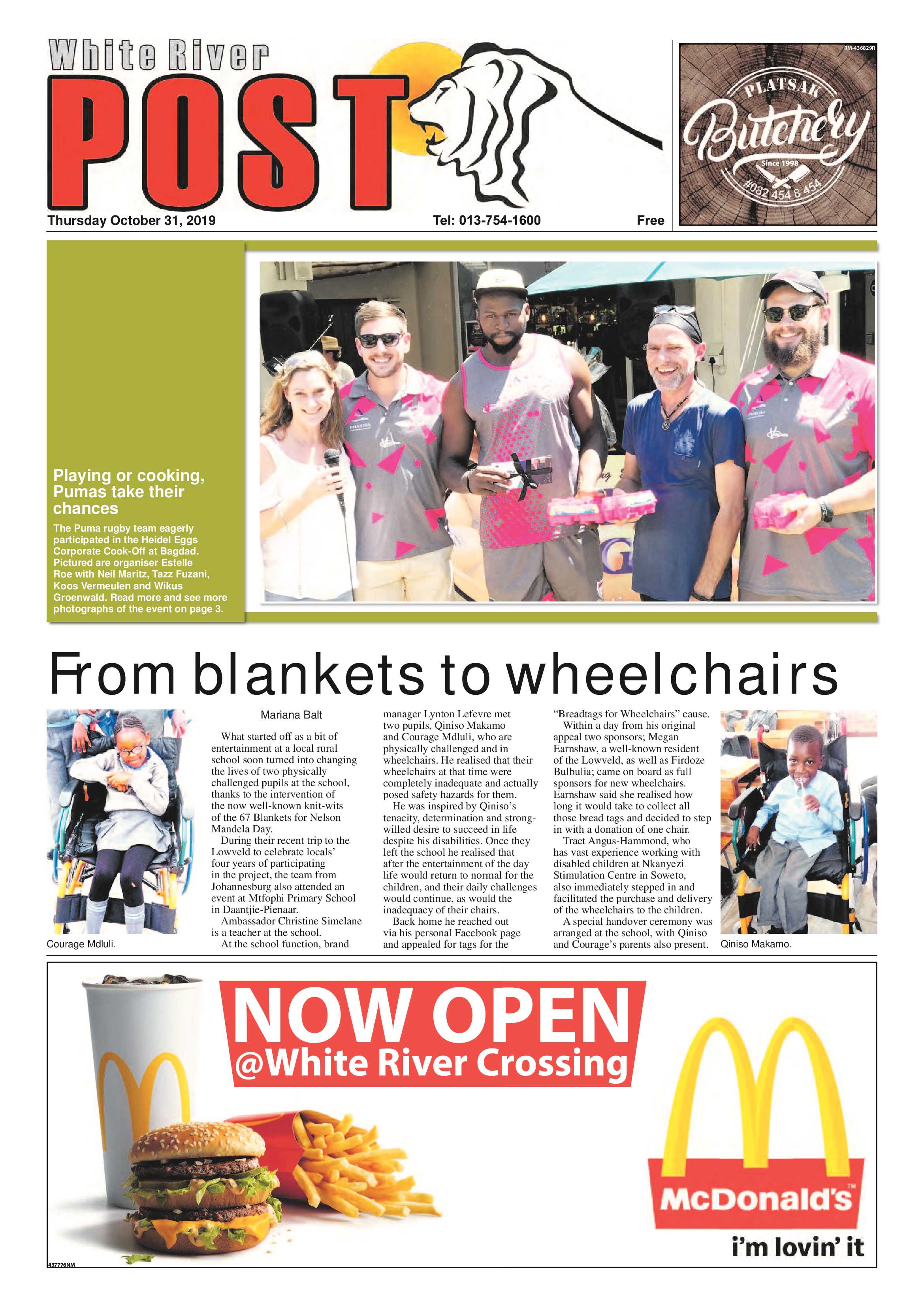 White River Post 31 October 2019 page 1