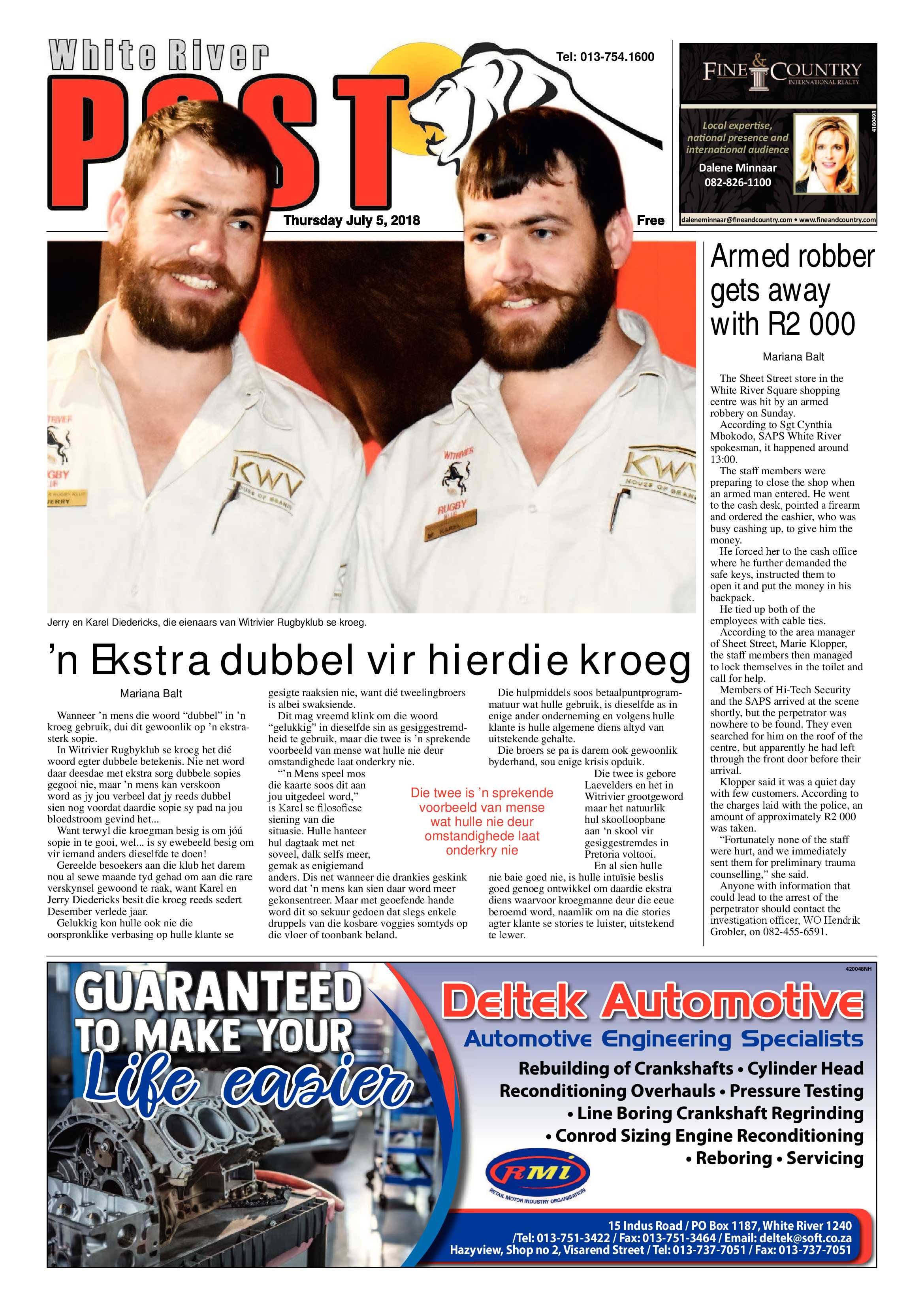 White River Post 5 July 2018 page 1