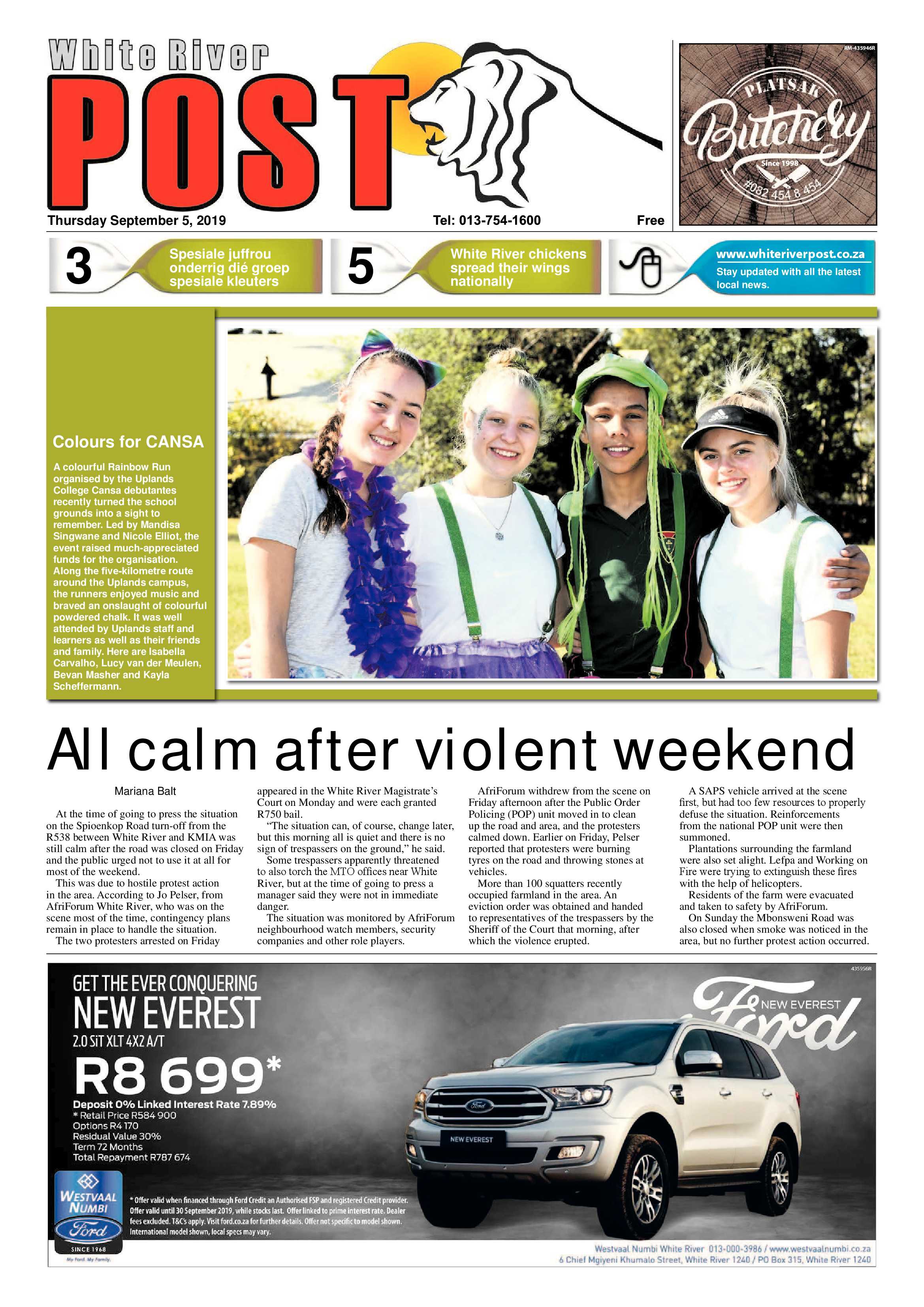 White River Post 5 September 2019 page 1