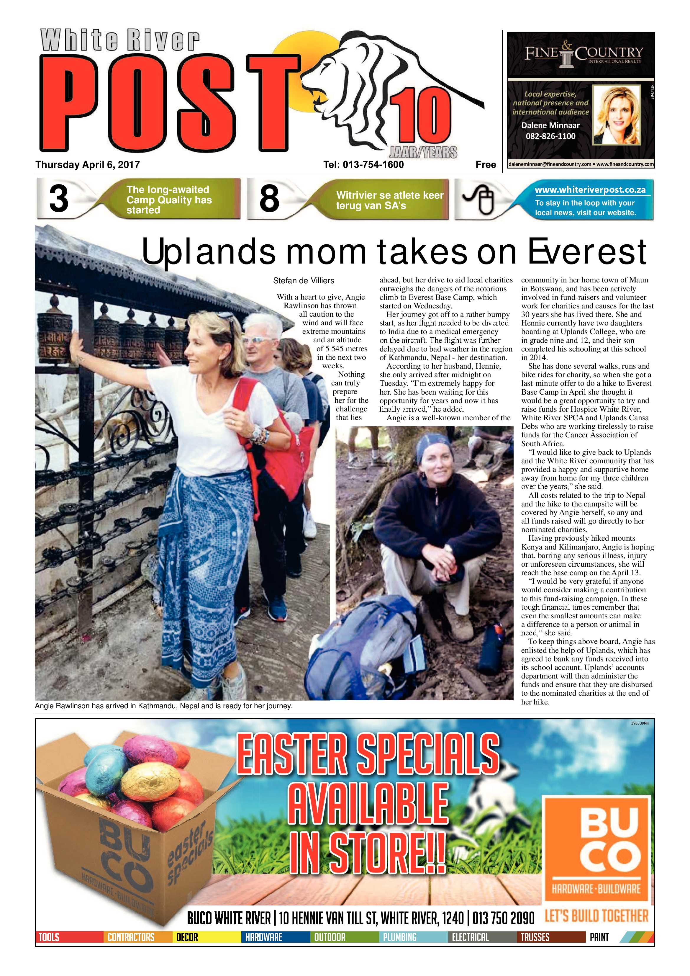 White River Post 6 April 2017 page 1