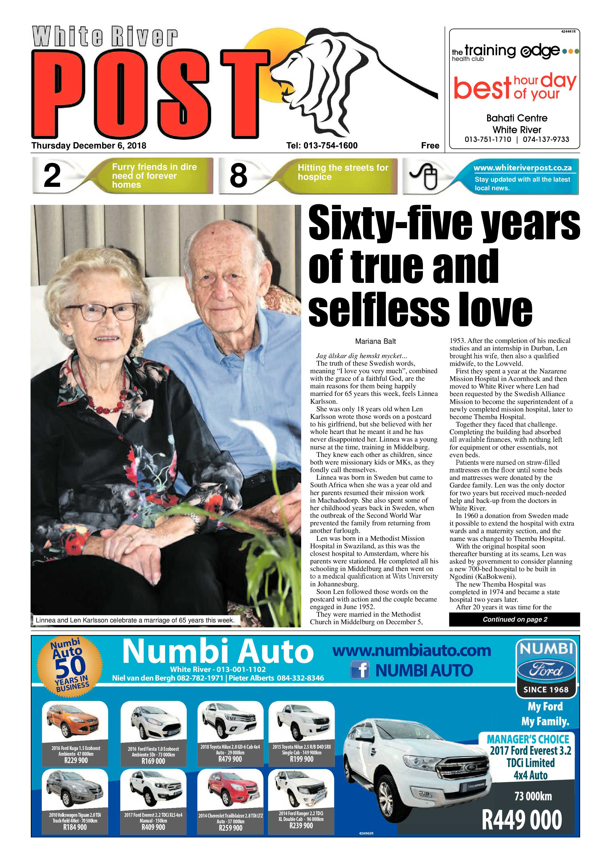 White River Post 6 December 2018 page 1