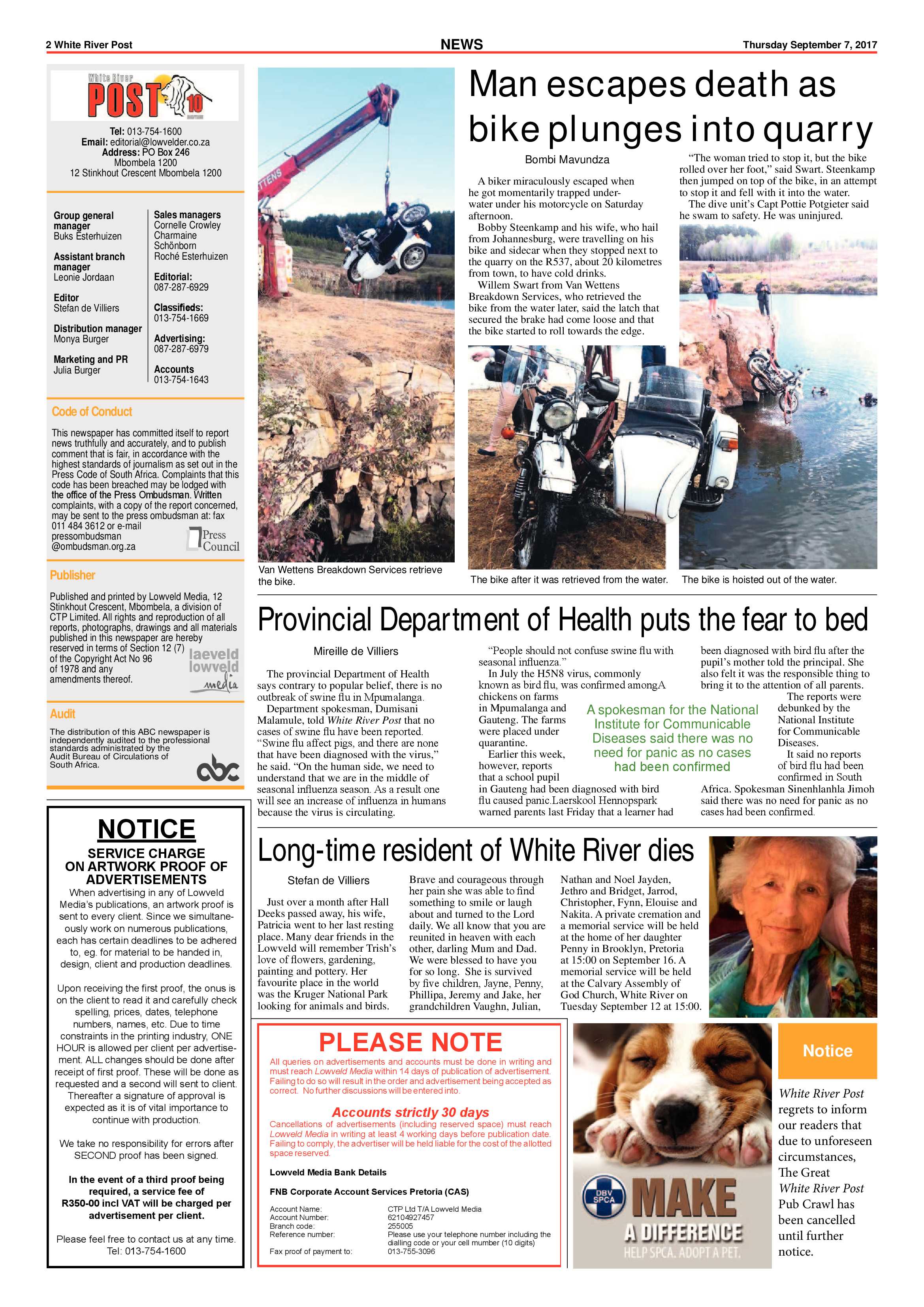 White River Post 7 September 2017 page 2